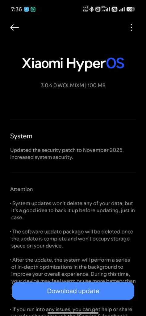 POCO F7 Receives Second HyperOS 3 Update Globally with November Security Patch 2 image 1 POCO F7